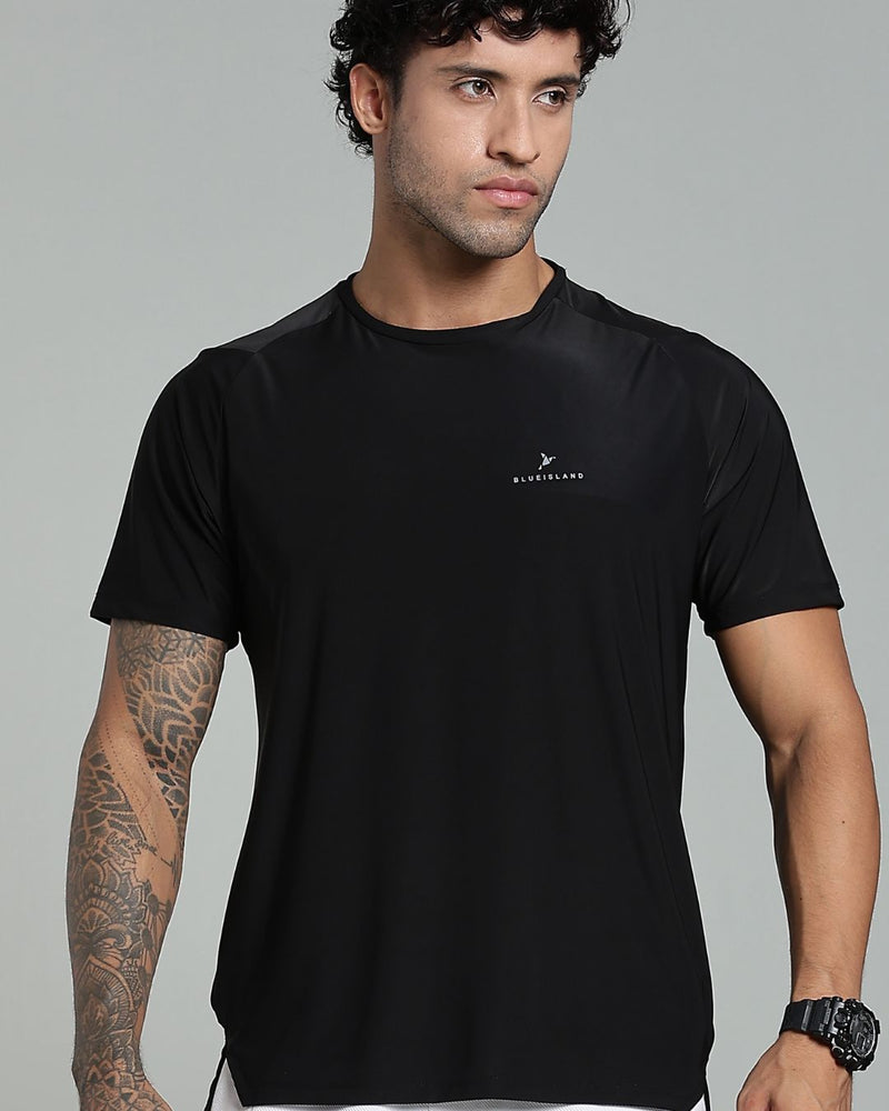 Black - Active wear Round neck Tshirt