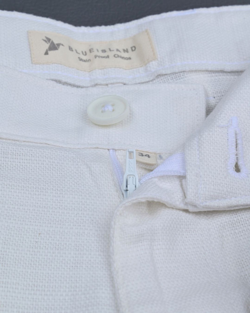 Textured White - 2 way stretch - COTTON PANT