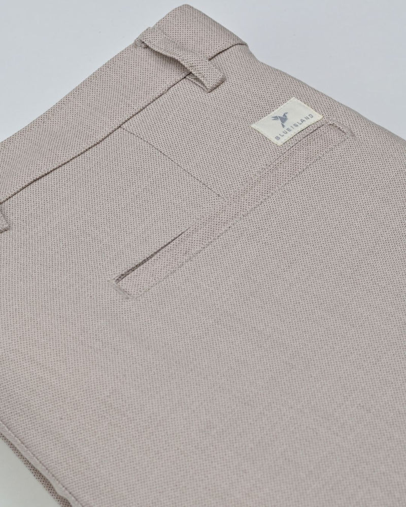 Dark Cream Steel Printed - 2 way stretch - COTTON PANT