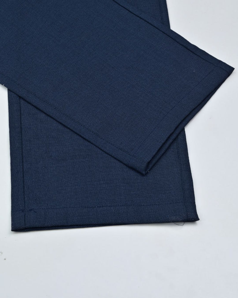 Navy Steel Printed - 2 way stretch - COTTON PANT