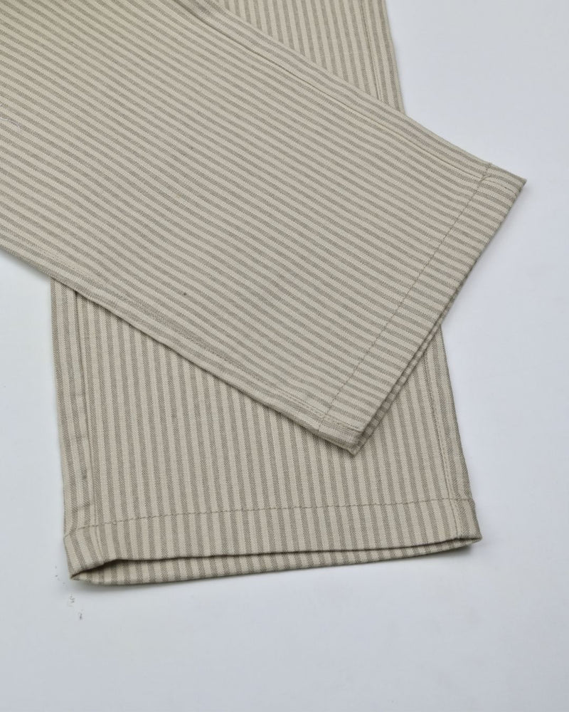 Cream Mini stripes - 2 way stretch - COTTON PANT
