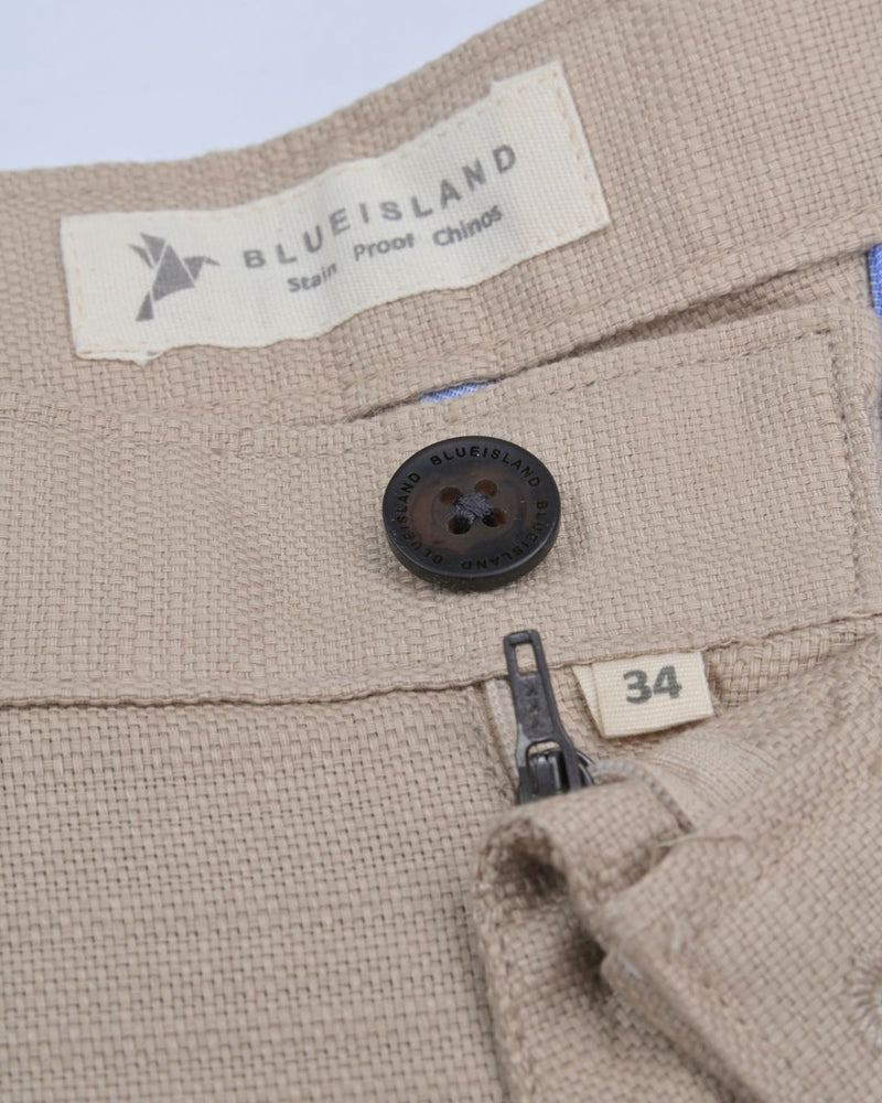 Textured Dark Cream - 2 way stretch - COTTON PANT
