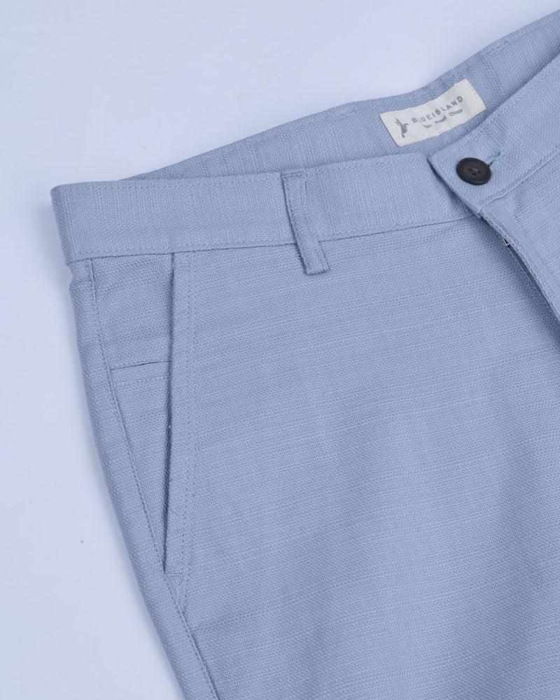 Textured Bluish Grey - 2 way stretch - COTTON PANT