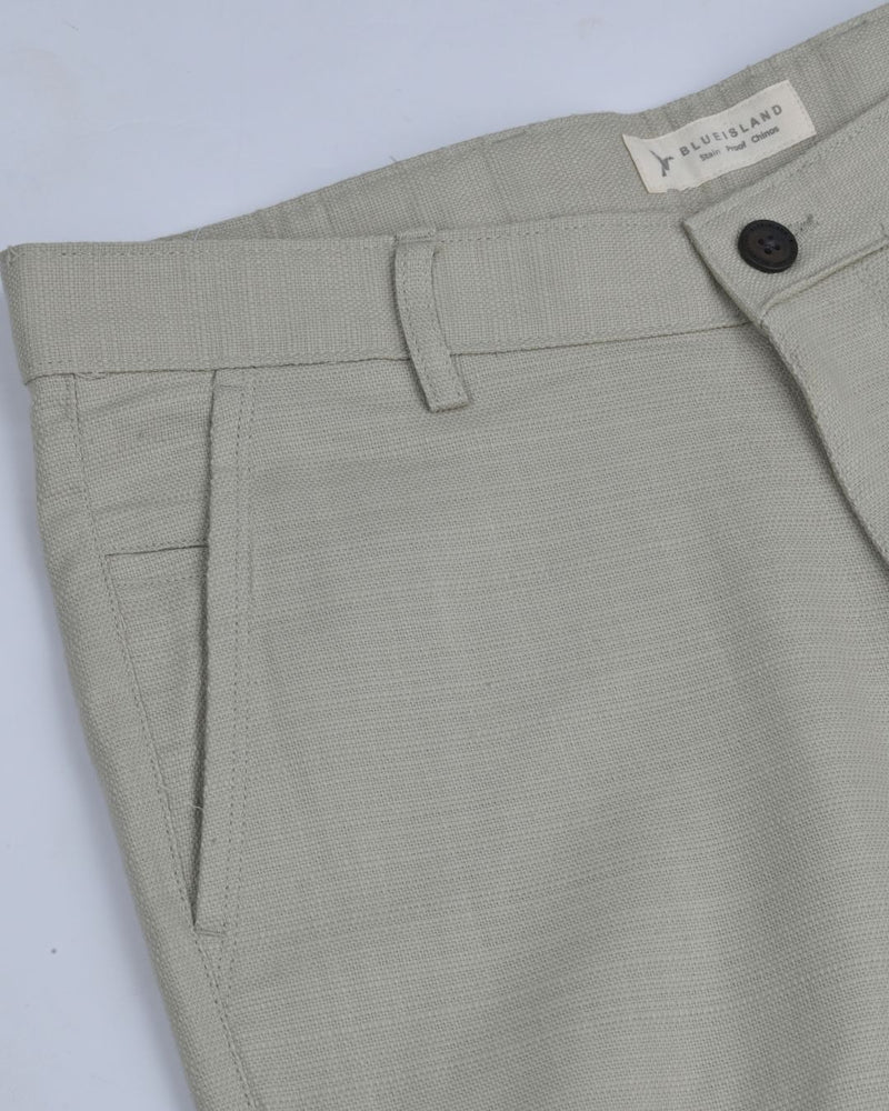 Textured Beige Cream - 2 way stretch - COTTON PANT