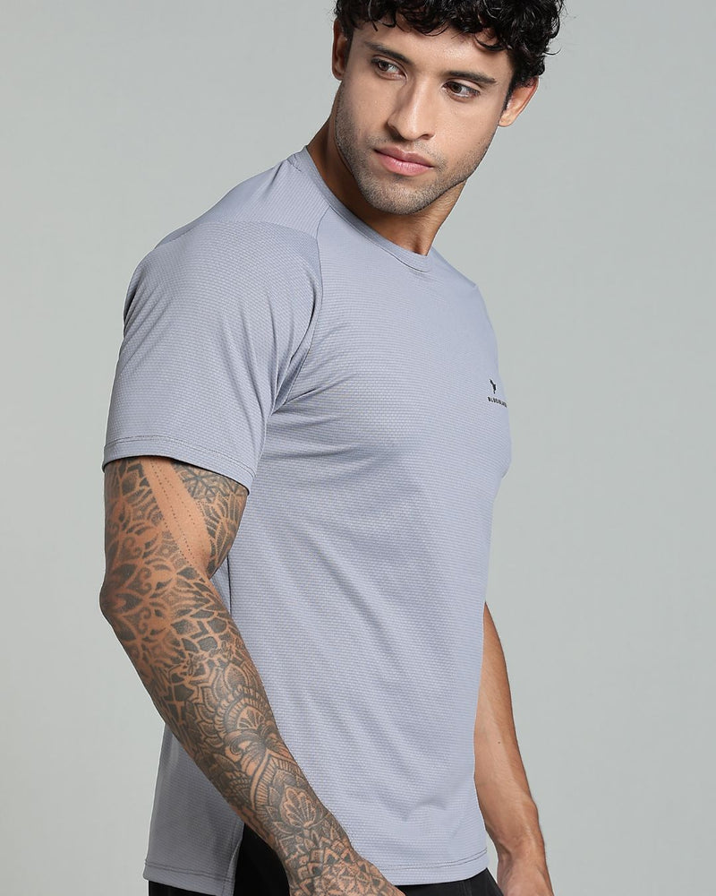 Silver Grey - Active wear Round neck Tshirt
