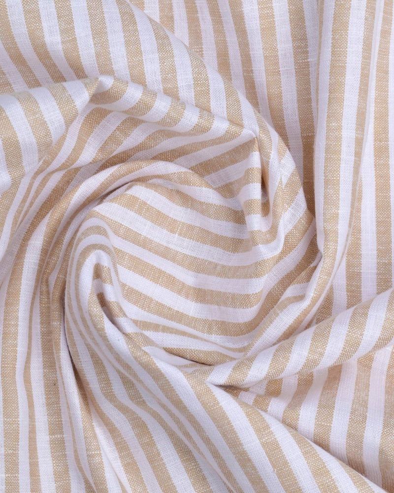 Golden Orange and White Stripes -Full-Bamboo Linen