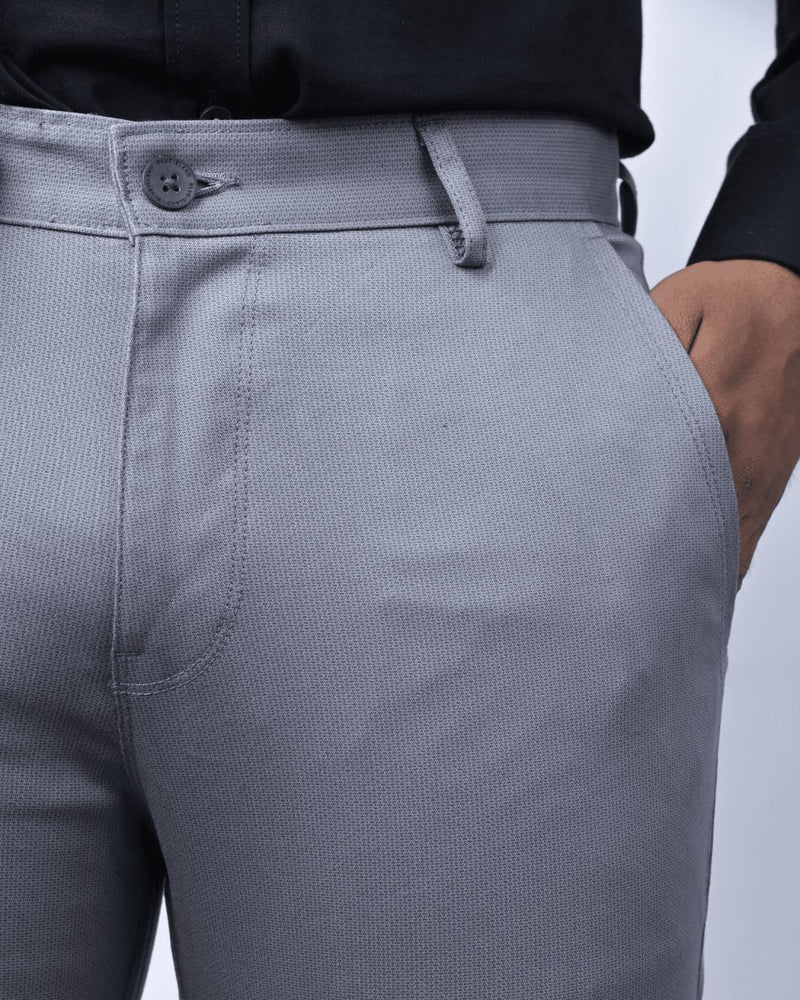 Grey Pixel Printed - 2 way stretch - COTTON PANT
