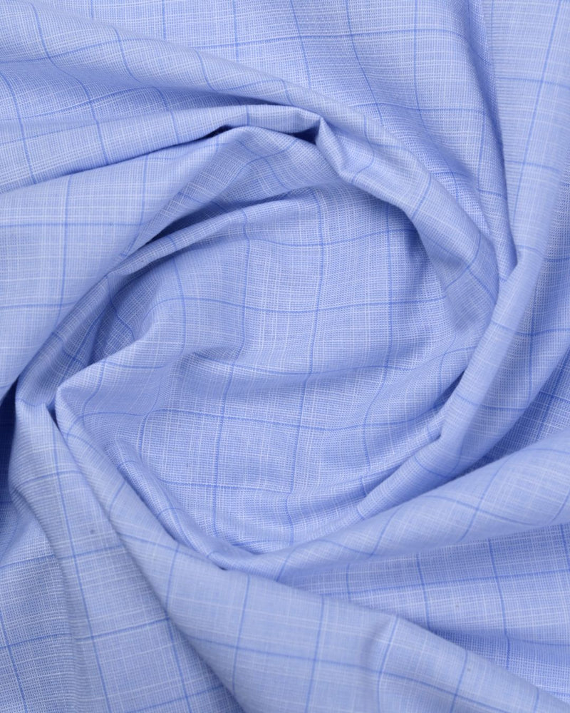 Retro Blue Checks- Full-Cotton Rich
