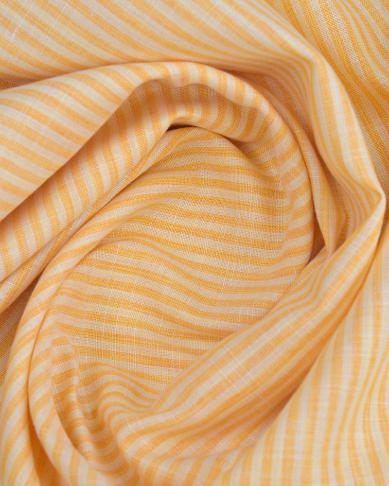 Summer Yellow & Orange Stripes -Full-Bamboo Linen