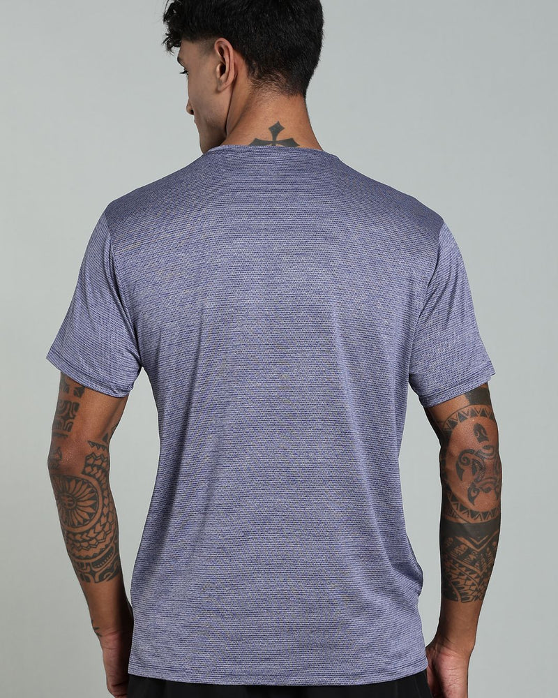 Violet Dotted Lines - Active wear Round neck Tshirt
