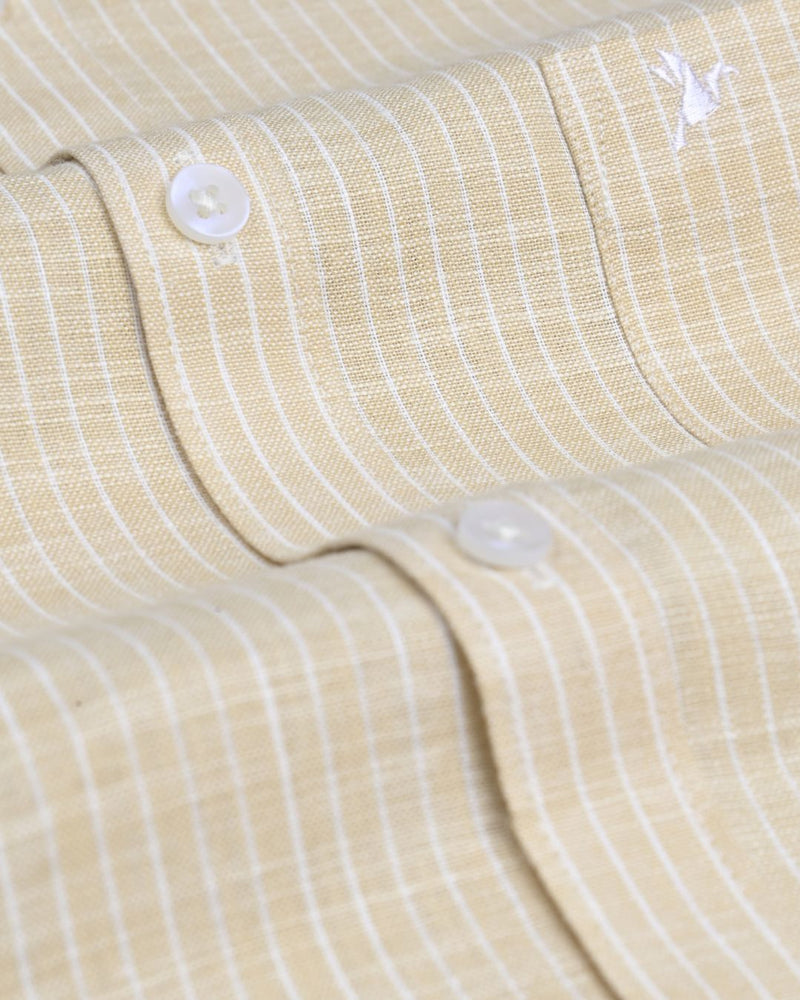 Desert Yellow Stripes -Full-Bamboo Linen