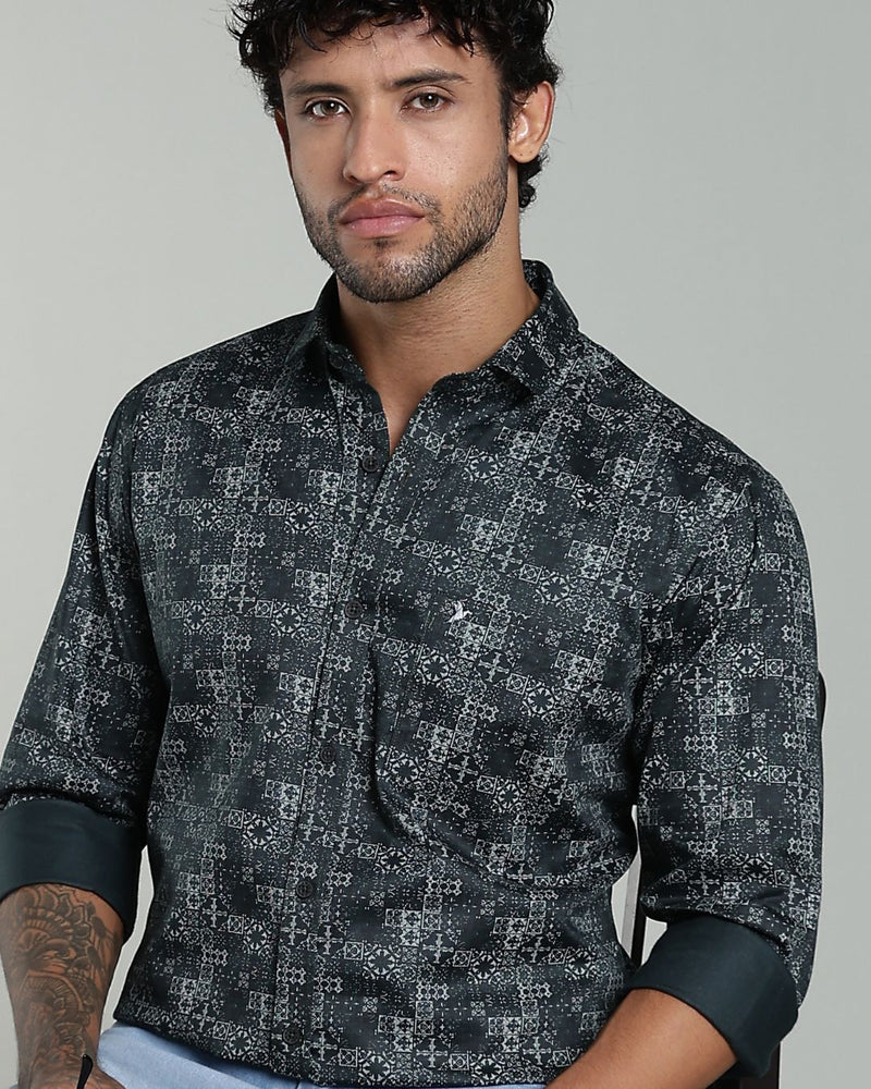 Green Tribal Print-Full-Stain Proof