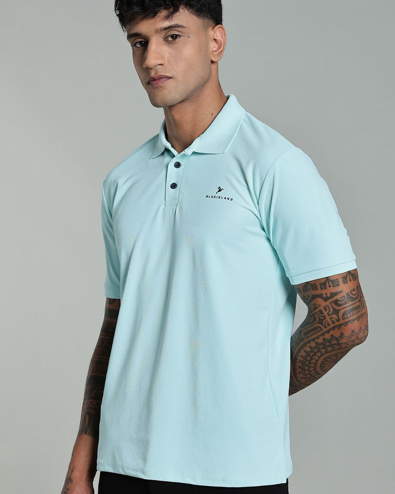 Aqua Blue - Active wear Polo Tshirt