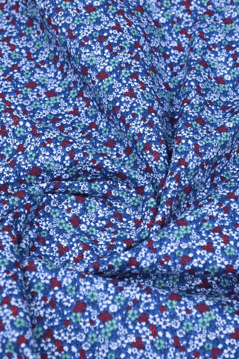 Blue & Red Flower Print -Full-Stain Proof