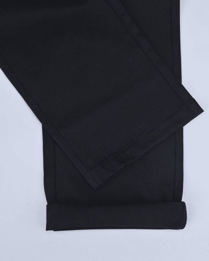 Black Square Checked - 2 way stretch - COTTON PANT