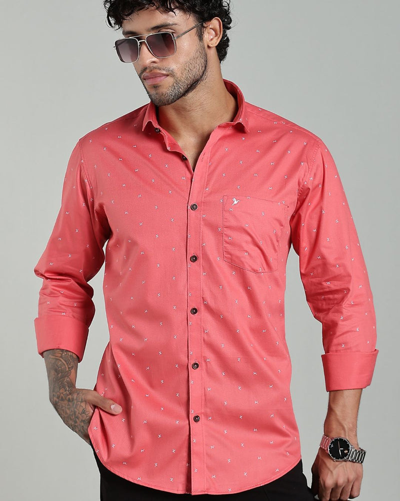 Salmon Pink Print-Full-Stain Proof