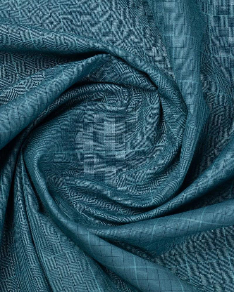 Elegant Green Grid- Full-Cotton Rich