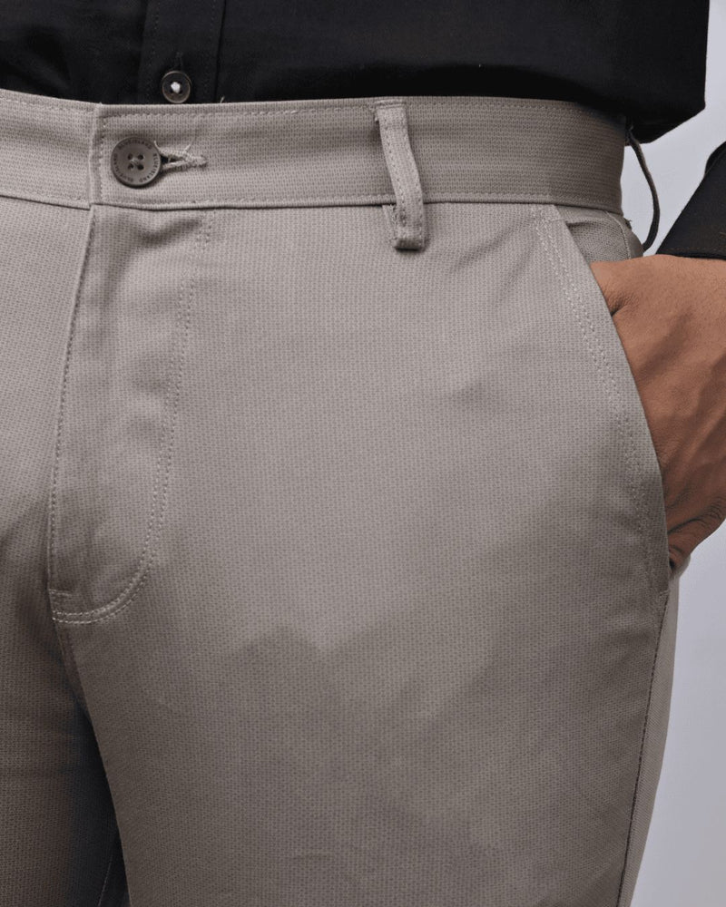 Dark Cream Pixel Printed - 2 way stretch - COTTON PANT