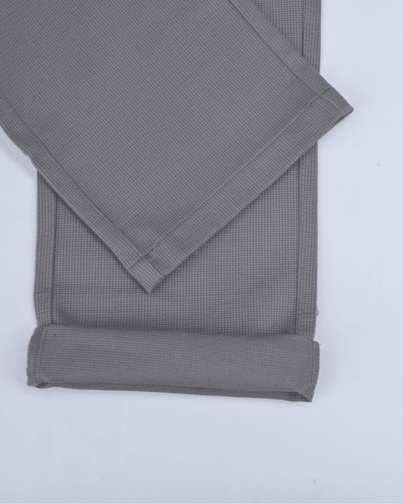 Grey Square Checked - 2 way stretch - COTTON PANT