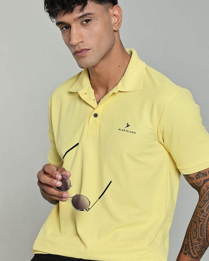Soft Yellow - Active wear Polo Tshirt