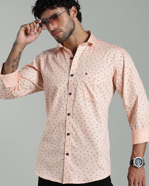 Peach Orange Petal Print-Full-Stain Proof