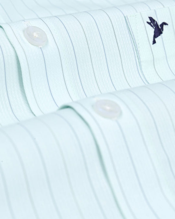 Mint Green Double Colour Stripes - Full-Cotton Rich