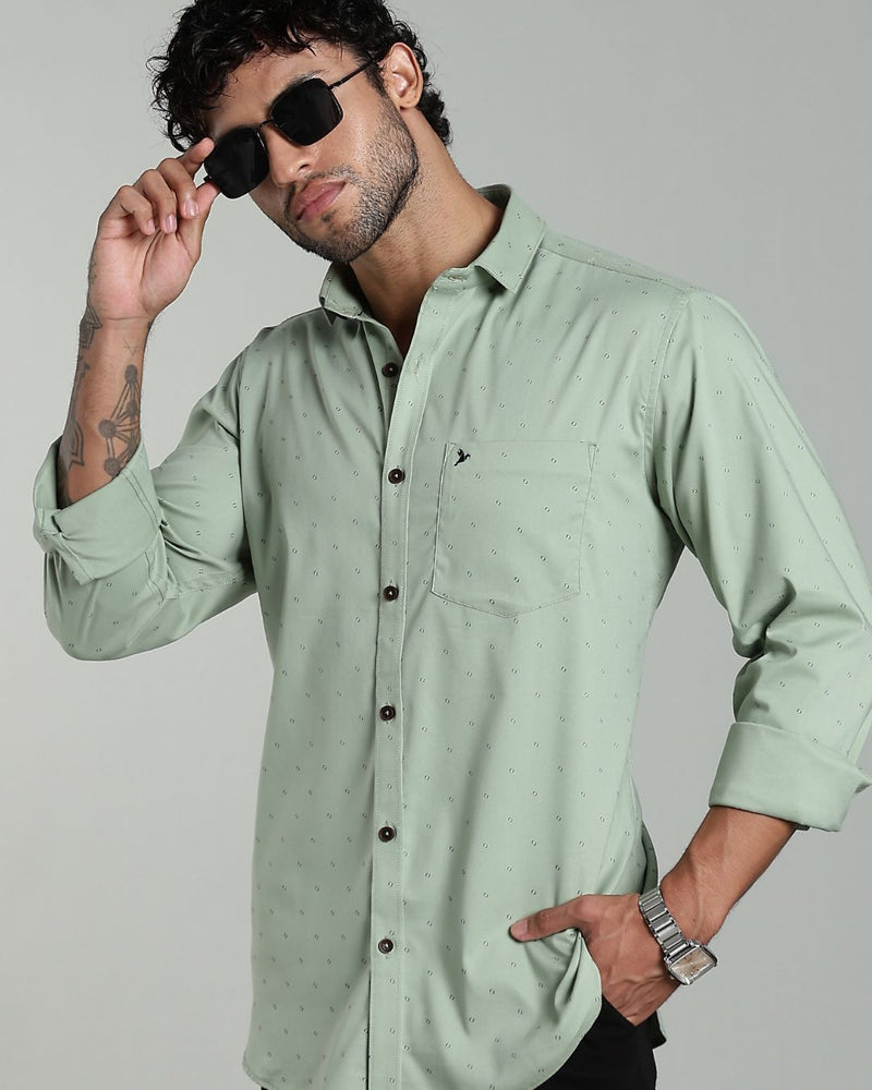Pistah Green Print-Full-Stain Proof