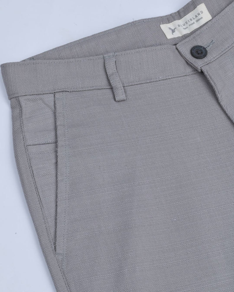 Textured Cement Grey - 2 way stretch - COTTON PANT