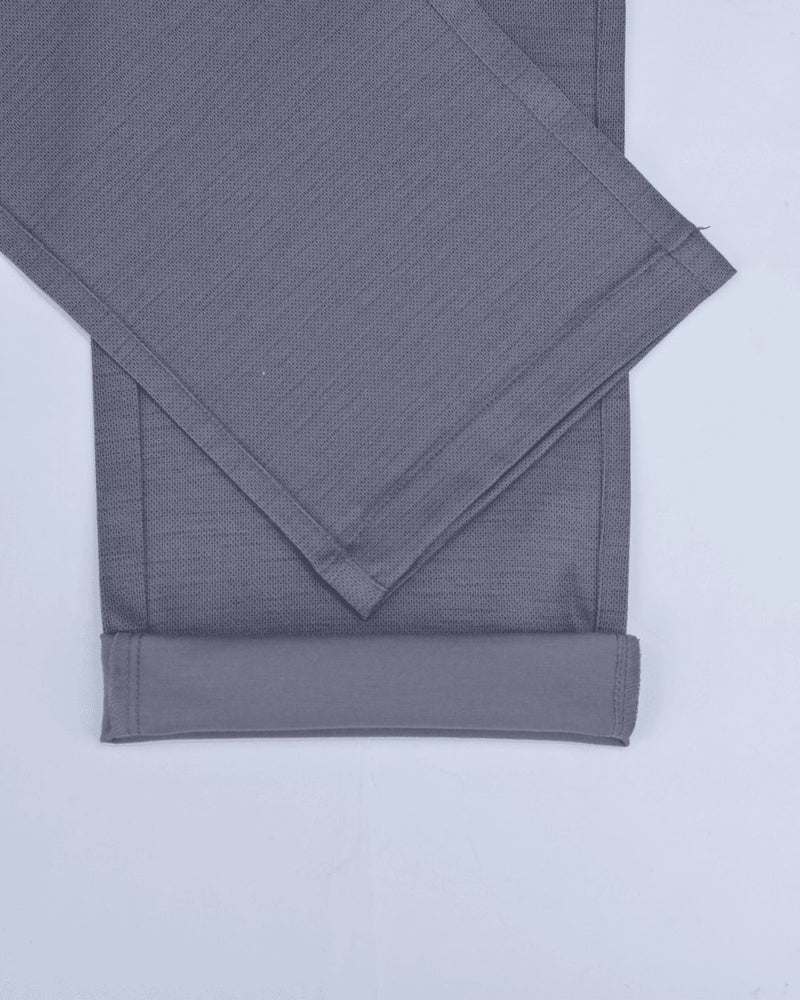 Ash Grey Dot Printed - 2 way stretch - COTTON PANT
