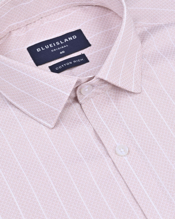 Fawn Pink Diamond Stripes - Full-Cotton Rich