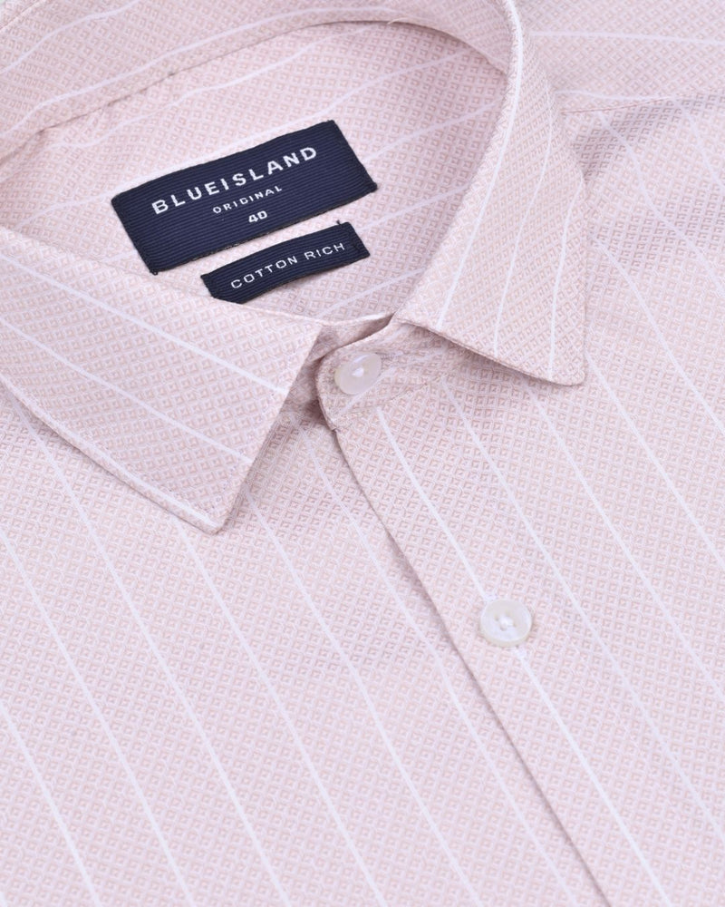 Fawn Pink Diamond Stripes - Full-Cotton Rich