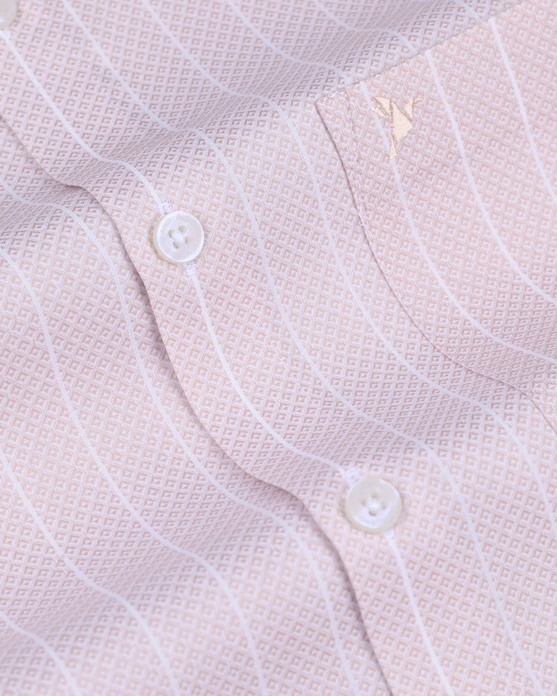 Fawn Pink Diamond Stripes - Full-Cotton Rich