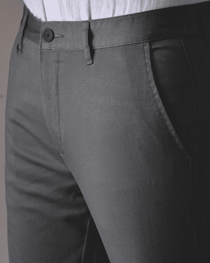 Greenish Grey Diamond Printed - 2 way stretch - COTTON PANT