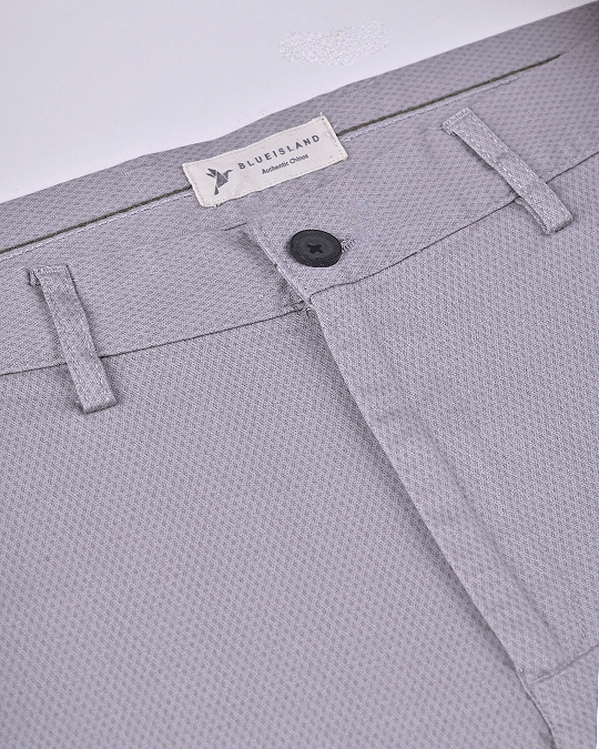 Grey Diamond Printed - 2 way stretch - COTTON PANT