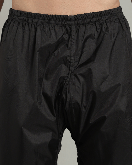 Black with Golden Brown Sleeve - Rain Jacket with Pant & Mobile Pouch