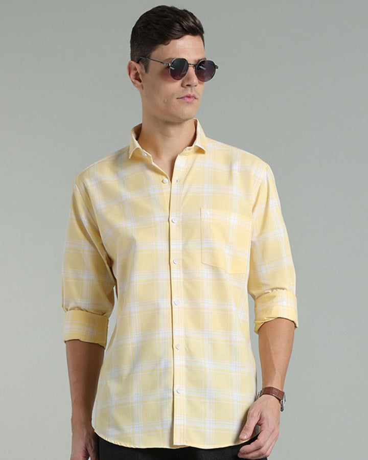 Yellow & White Box Checks -Full-Stain Proof