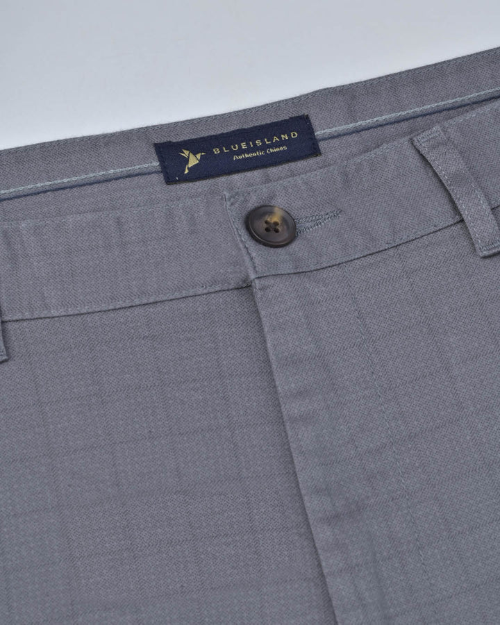 Grey Dotted Checks - 2 way stretch - COTTON PANT