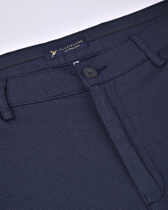 Navy Blossom Printed - 2 way stretch - COTTON PANT