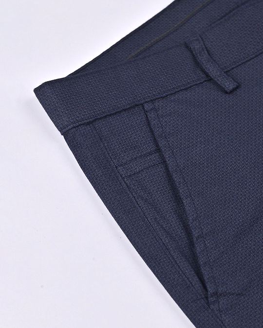Navy Blossom Printed - 2 way stretch - COTTON PANT