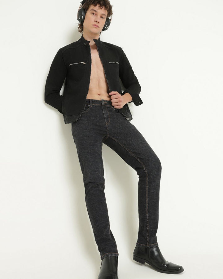 Striped Black - Denim Jeans