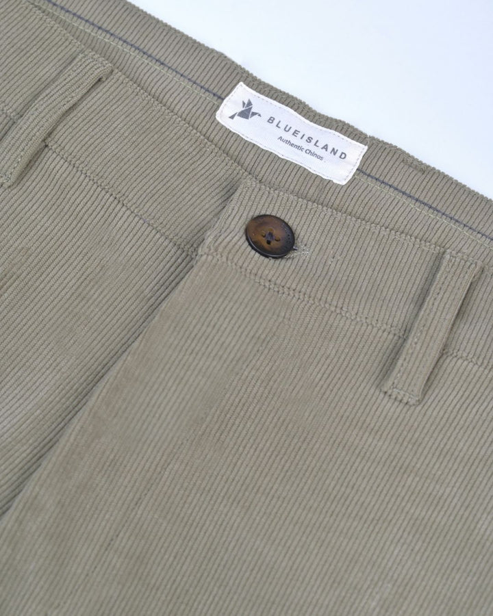 Dusty Olive Fine Stripe - Corduroy Pant