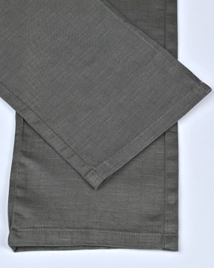 Olive Dotted Box - 2 way stretch - COTTON PANT