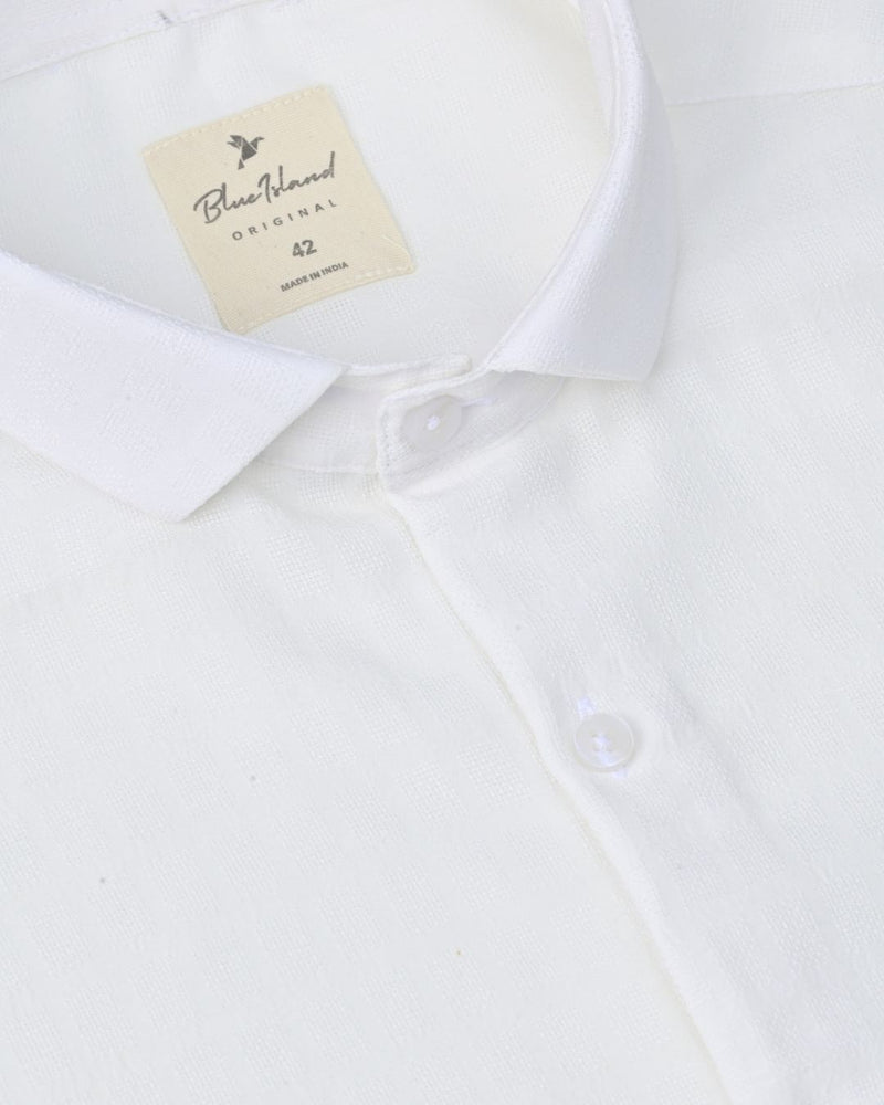 White Grid Weave - Half Sleeve - Airlite Shirt