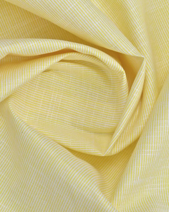 Yellow Grid Stripes -Full-Bamboo Linen