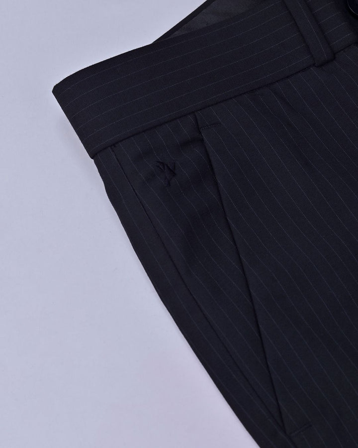 Black Monoline Stripes - Wrinkle free Formal Pant