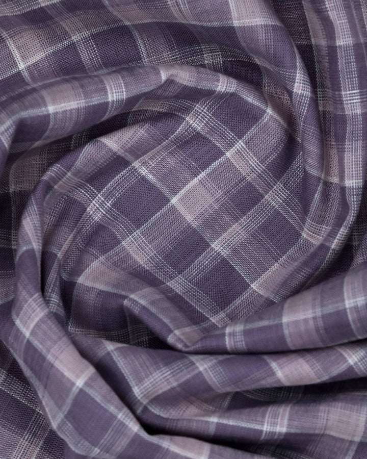 Dusty Violet Checks -Full-Cotton Linen Shirt