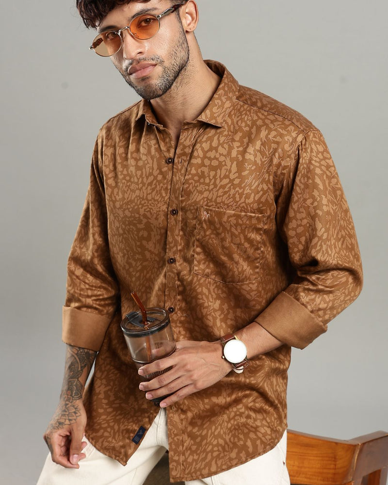 Caramel Brown Print -Full-Stain Proof