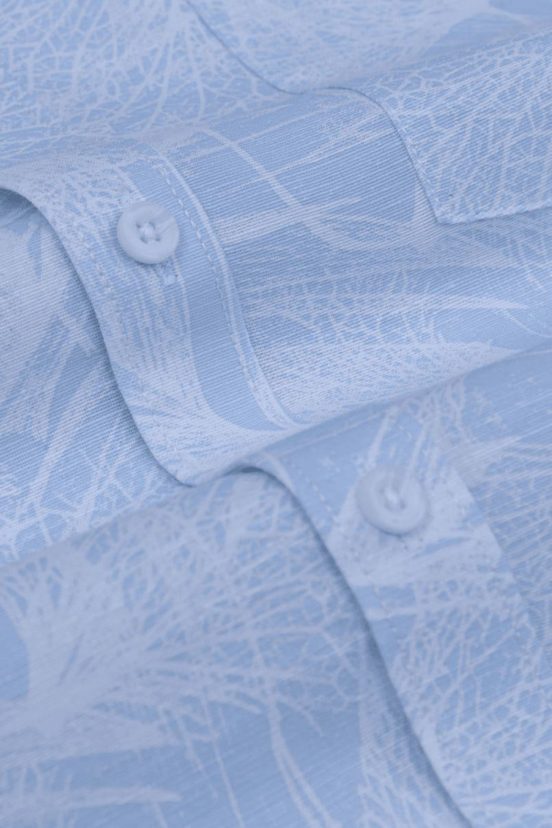 Sky Blue & White Print -Full-Stain Proof