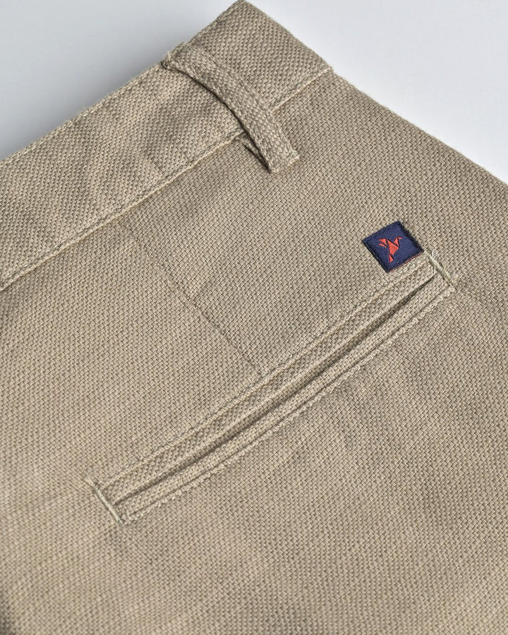 Dark Cream Basket Weave - Dobby Pant