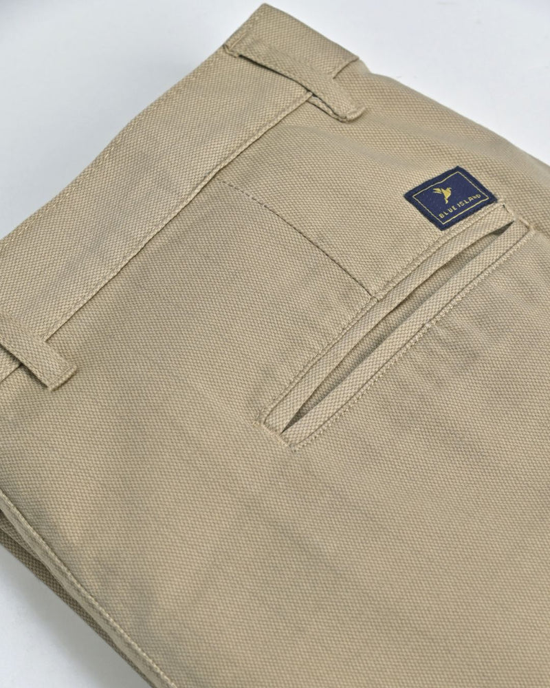 Sand Beige Cubes - 2 way stretch - COTTON PANT